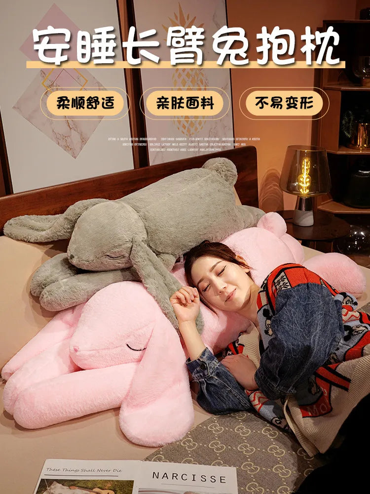 Lovely Giant Animal 90cm 120cm Soft Cartoon Big Ear Bunny Plush Toy Rabbit Stuffed Pillow Girl Gift