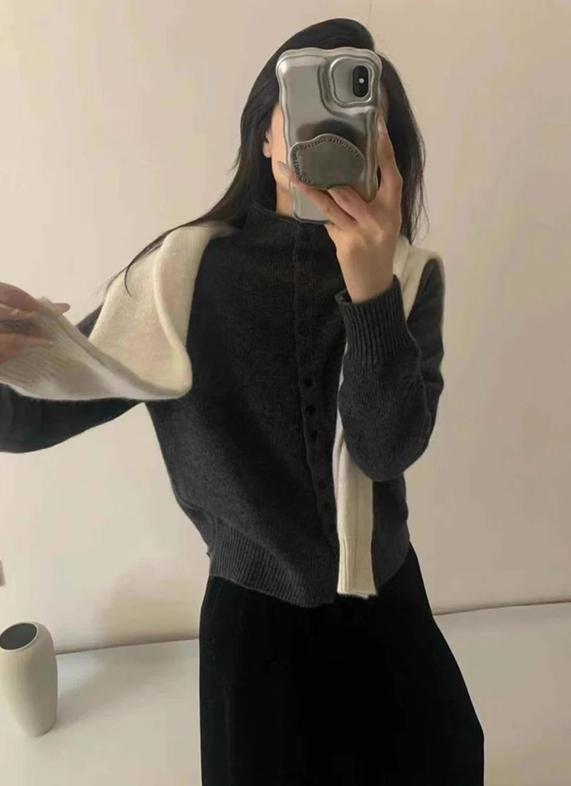 Women's Stand Collar Knit Cardigan