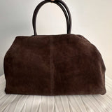 Motingsome Oversized 40cm Women Tote 100% Natural Suede Leather Lady Handbag Luxury Daily Bags Bowling Purses Matte Cowhide Bag