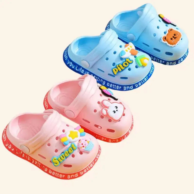 Cartoon Kids’ Summer Garden Clogs