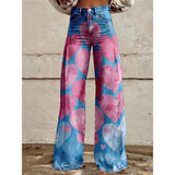 Pop Art Heart Wide-Leg Flare Pants