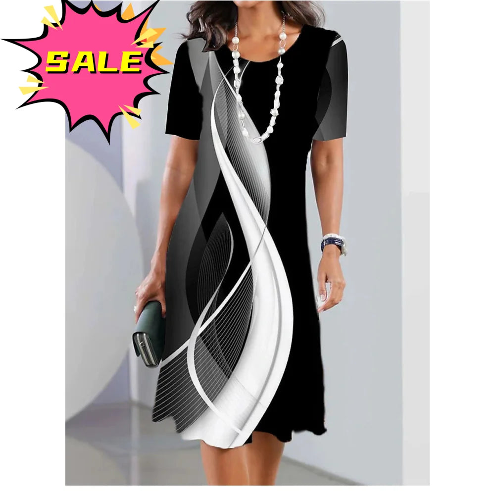Women’s Striped Short-Sleeve Summer Dress
