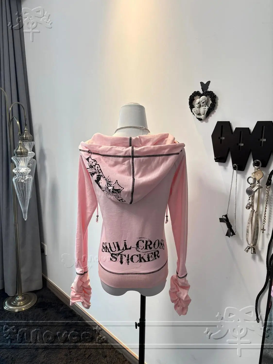 Harajuku Y2k Gothic Hooded Coat Women 2025 Autumn New Casual All-match Jackets Subcultural Japanese Black Tops Mujer Sweatshirt