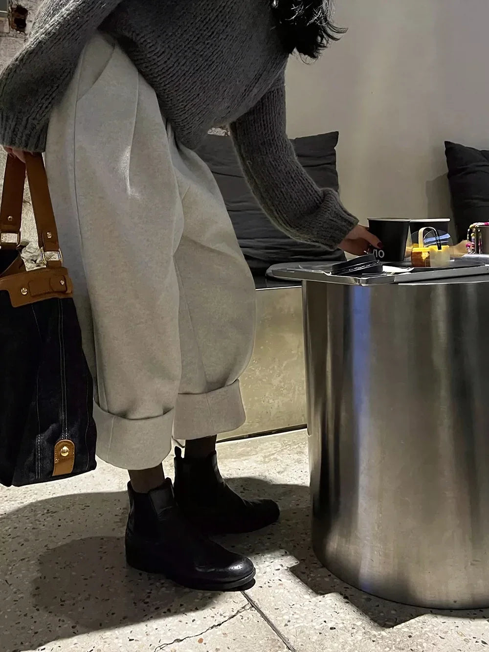Women's High-Waist Ankle Pants with Pockets
