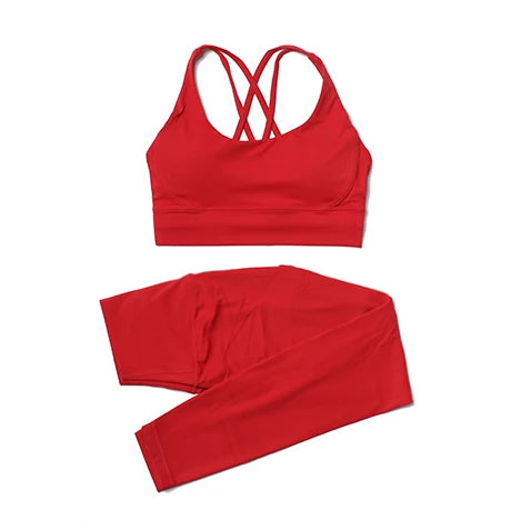 Women's Yoga Set with Sports Bra & High-Waist Leggings