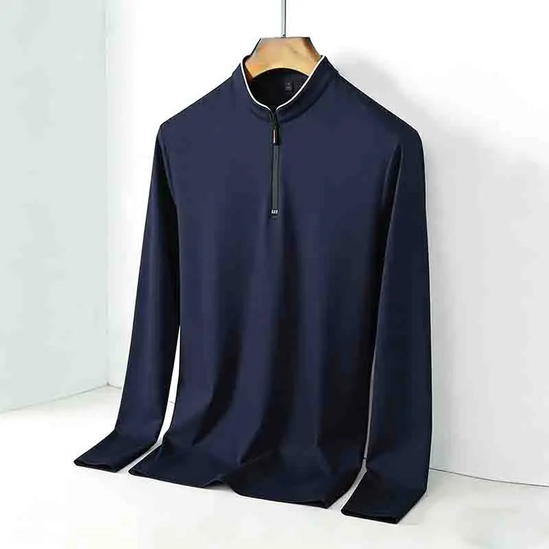 Men's Half-Zip Polo | Wrinkle-Free Long Sleeve Top