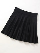 Elegant Knit Pleated Mini Skirt for Women