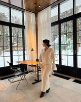 Hirsionsan Sexy Soft Elegant Vintage Women Suits 2 Pieces Female Sets Polo Neck Cardigan Sweater & Midi Dress Knitted TrackSuit