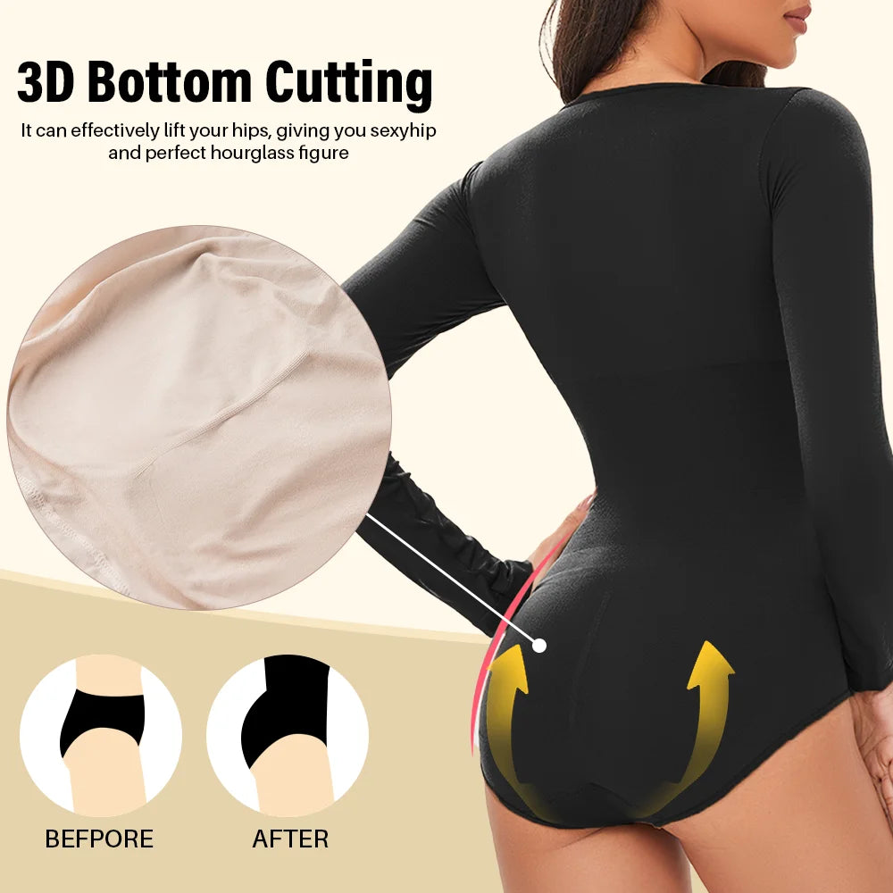 Seamless Tummy Control Long Sleeve Body Shaper