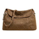 LAORENTOU Fabric Women's Strap Shoulder Bag Advanced Retro Underarm Large Capacity Fashion Quilted Handbag for Women Cossbody