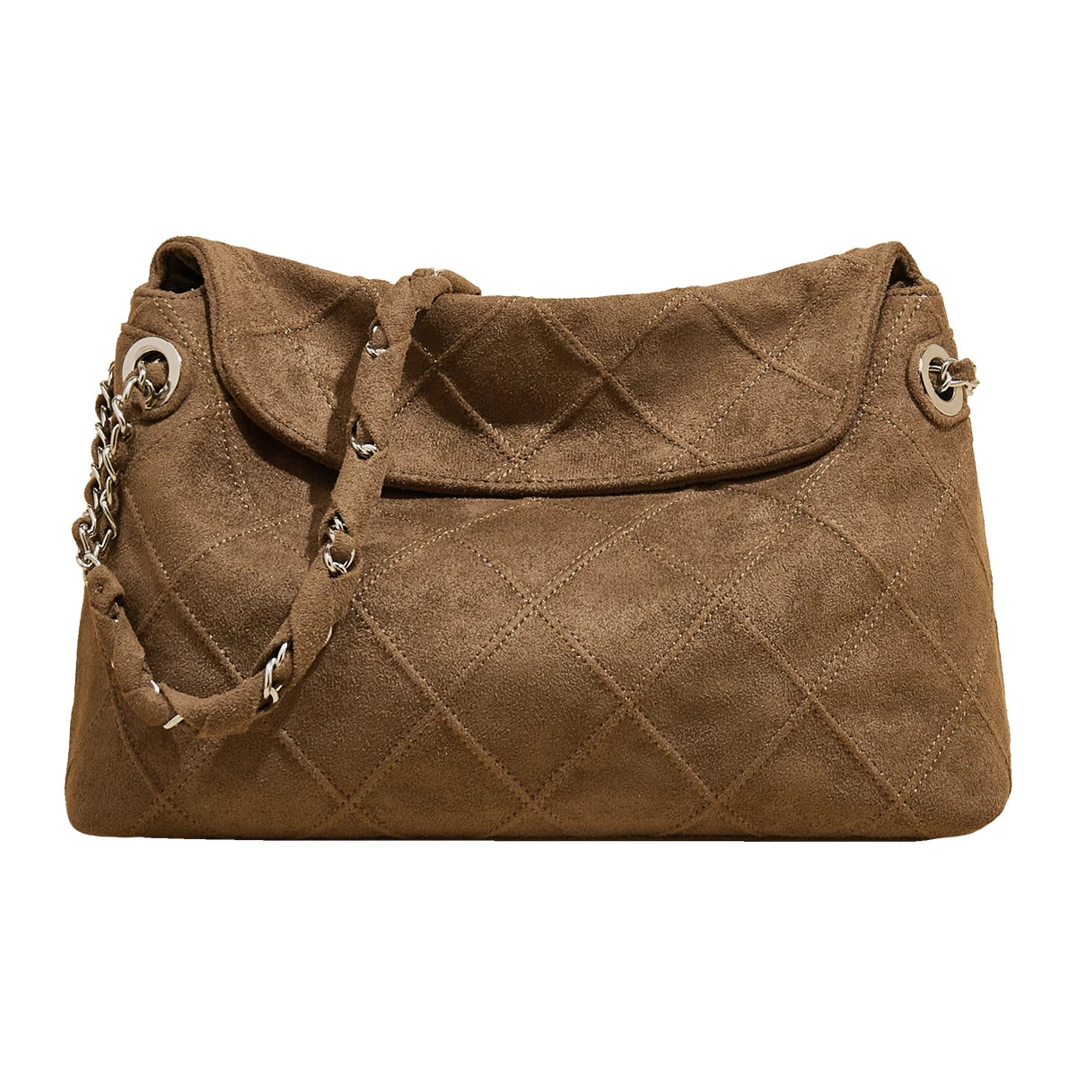 LAORENTOU Fabric Women's Strap Shoulder Bag Advanced Retro Underarm Large Capacity Fashion Quilted Handbag for Women Cossbody