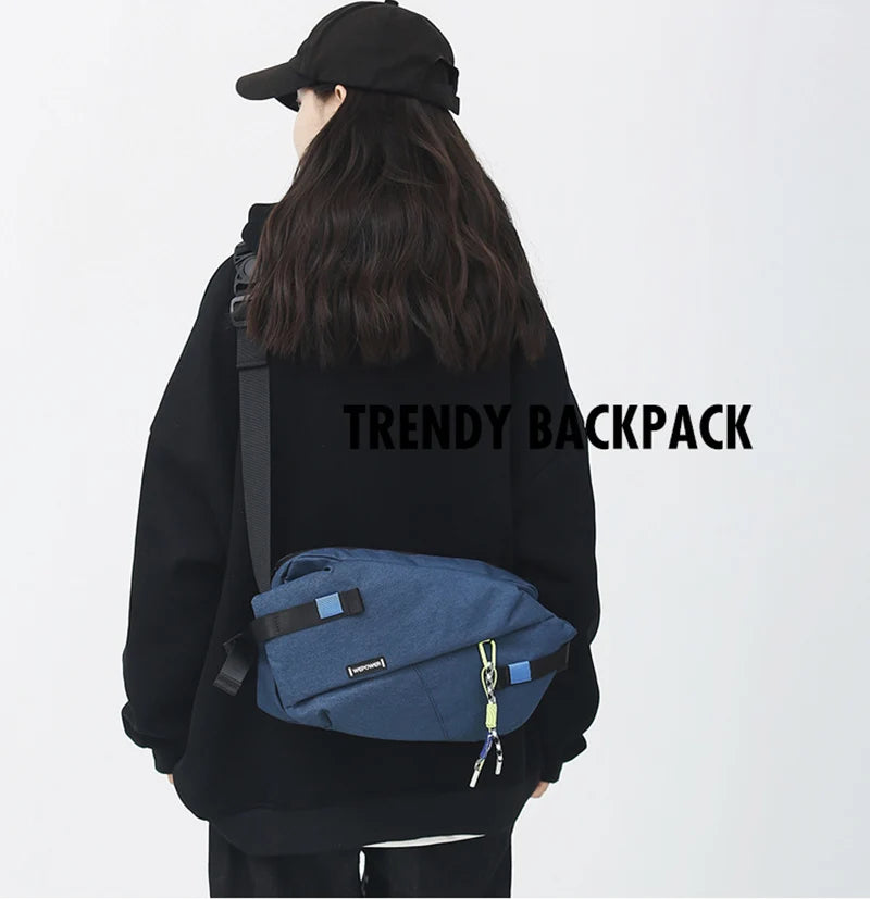 Unisex Nylon Panelled Crossbody Chest Pack