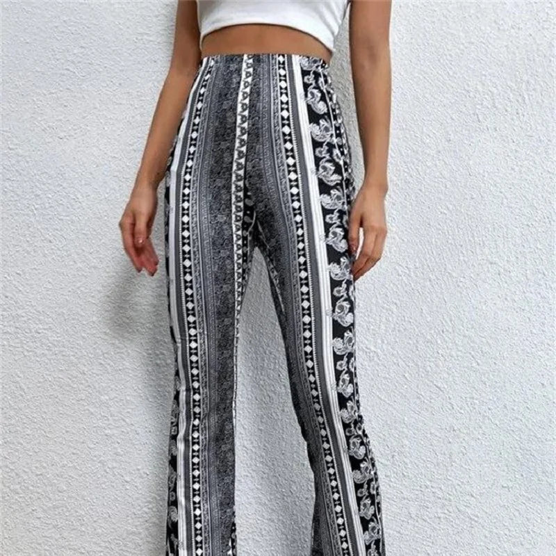 Printed Micro-Flare Slim Fit Leggings