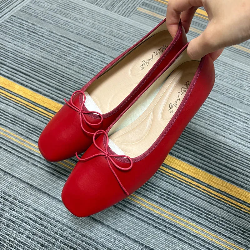 Luxury Butterfly-Knot Footwear Flats With Shoes For Women Female Soft Fashion Shallow Ladies Ballet Flats Slip On Shoes