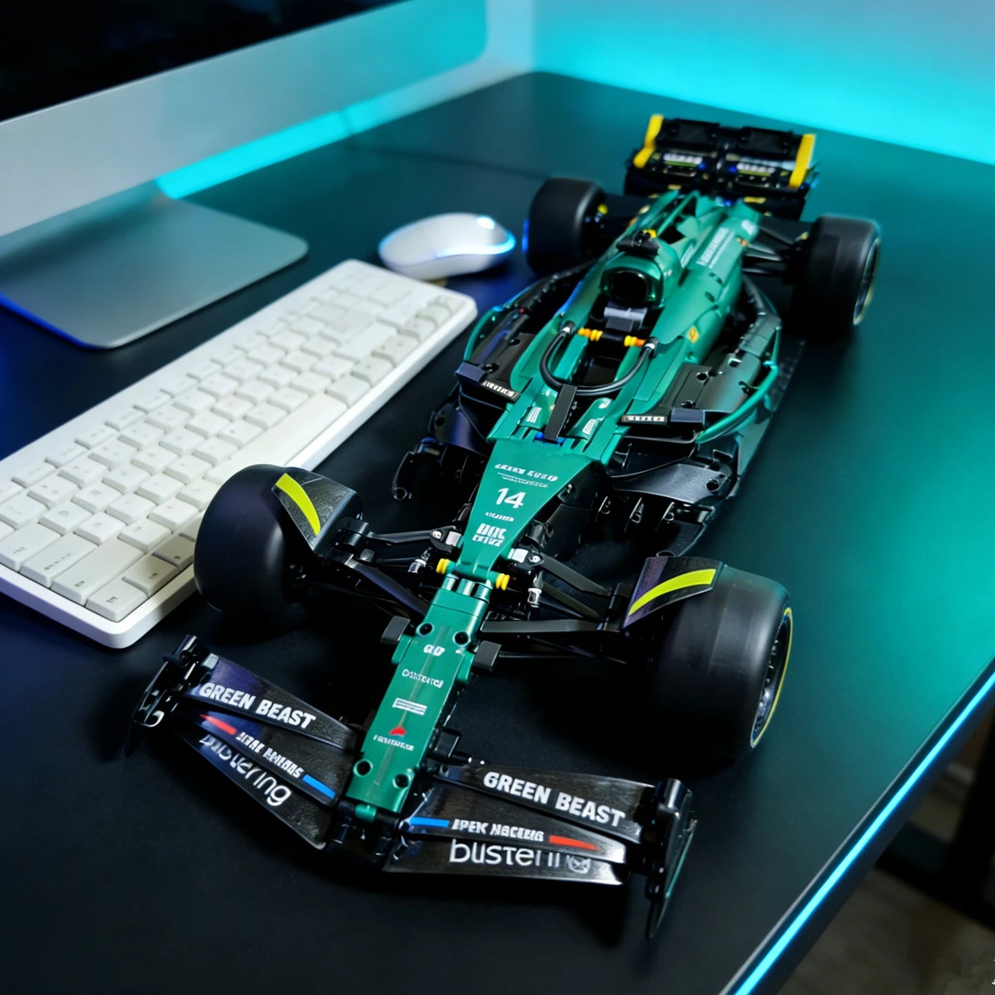 Designer Technical Car Blocks Green Speed Vechiel Sport Racing Hypercar Creative Model Building Bricks Toys DIY Gifts