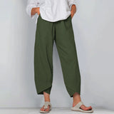 Women's Cotton Linen High-Waist Harem Pants