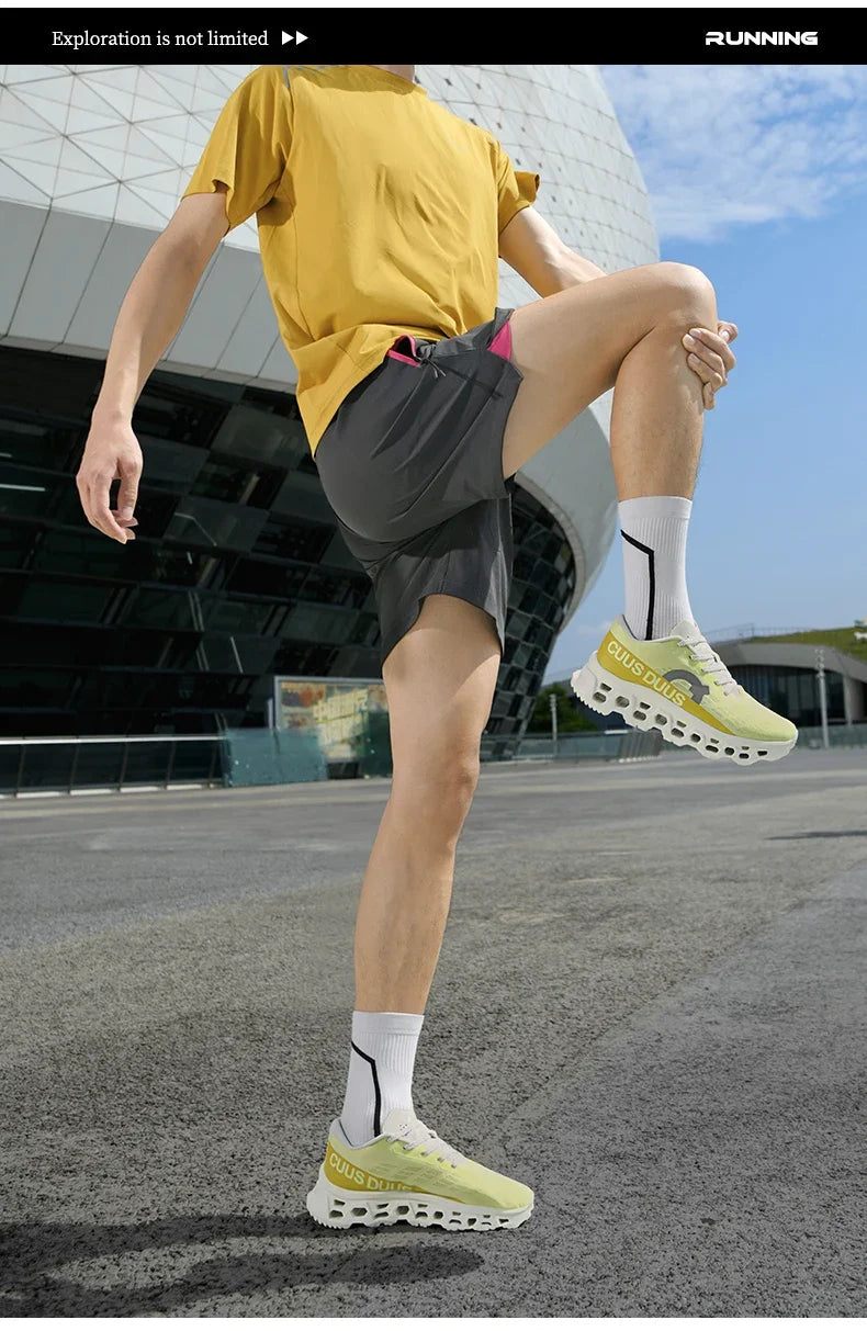 Casual Sneakers Men's Cushion Running Trainers Shock Absorbing Supercritical EVA Sneakers Breathable Fitness Athletic Shoes