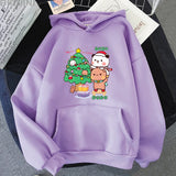 Bubu Dudu Cute Cartoon Printed Fleece Hoodie - Unisex Hip Hop Loose Streetwear