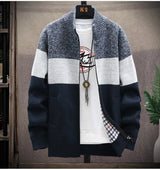 Men’s Autumn/Winter Fleece-Lined Zipper Cardigan