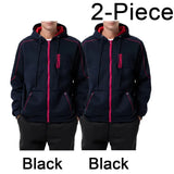 Men's Color Block Fleece Zip-Up Hoodie