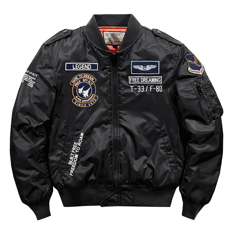 Men's MA-1 Flight Bomber Jacket | Classic Military Cargo Style Coat