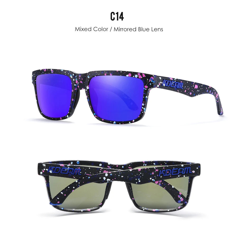 KDEAM Men's Polarized Sunglasses Square Casual Outdoors Sun Glasses Women Unisex Sunglass For Couple With New Package