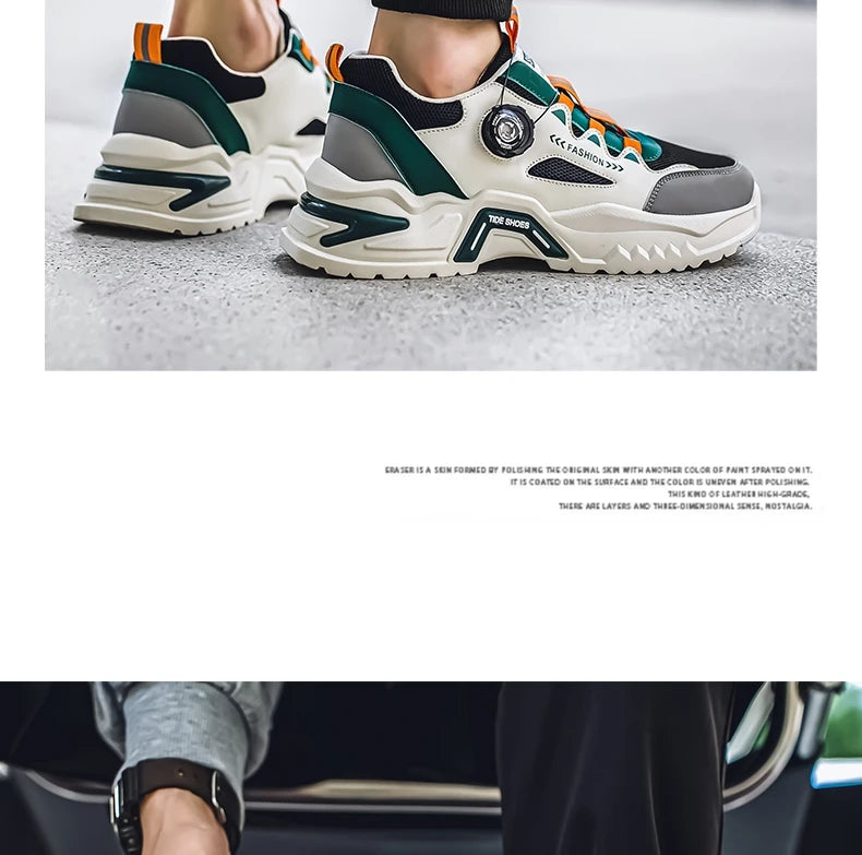 Men's Rotating Buckle Casual Sports Sneakers