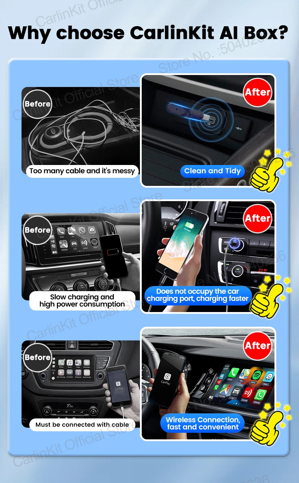 CarlinKit Mini5 Pro Wireless CarPlay & Android Auto Adapter