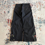 Y2K Floral Embroidery Baggy Jeans