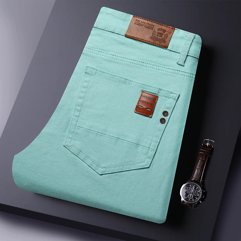 Men's Elastic Colorful Straight-Fit Jeans | Spring Autumn