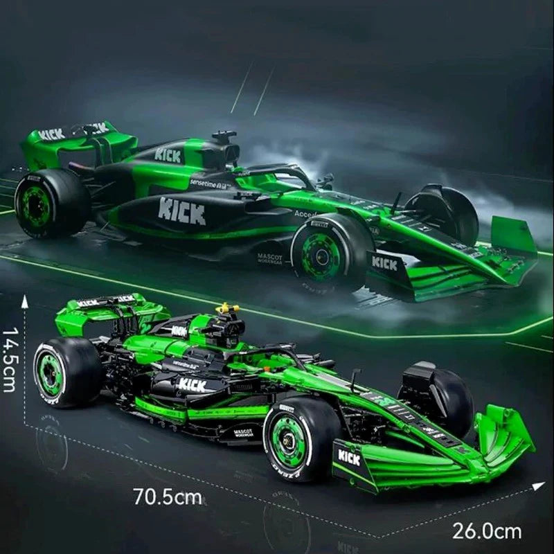 Technicial 1:8 KICK SAUBER F 1 C44 Racing Car Building Blocks Sport Speed Vehicle Brick Model Kit Toy Adults Kid Gift 2553PCS