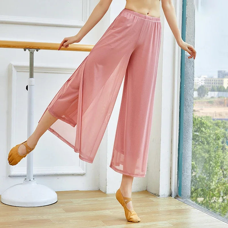 Women's Wide-Leg Nylon Dance Pants