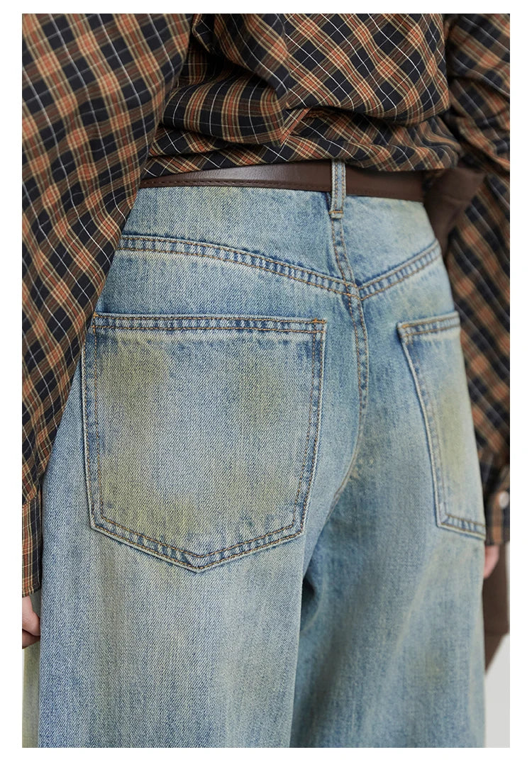 CHIC VEN Retro Women's Jeans Loose Casual  New High Waisted Wide Legs Denim Pant Female Trousers Spring Autumn 2025