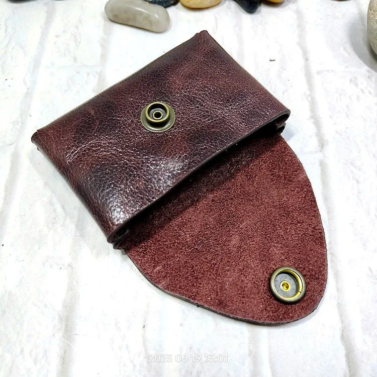 Small Waist Bag Genuine Leather Belt Pack Wallet Coin Purse Card Holder Car Key Pouch Driver's License Case Men Women 6065