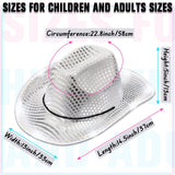 LED Light-Up Cowboy Hats – Glitter Party Pack