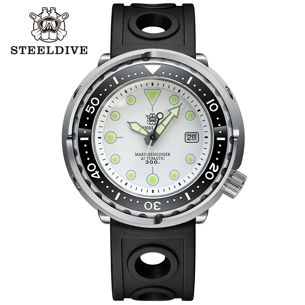STEELDIVE SD1975 Luxury Auto Watches Men Dive Watch 300m Waterproof C3 Luminous Clock Sapphire Mirror NH35 Mechanical Wristwatch