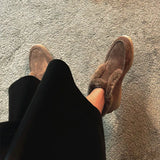 Premium -Made Leather Ankle Snow Boots – 100% Wool Lined Winter Loafers