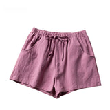 High-Waisted Linen-Style Bow Sash Shorts