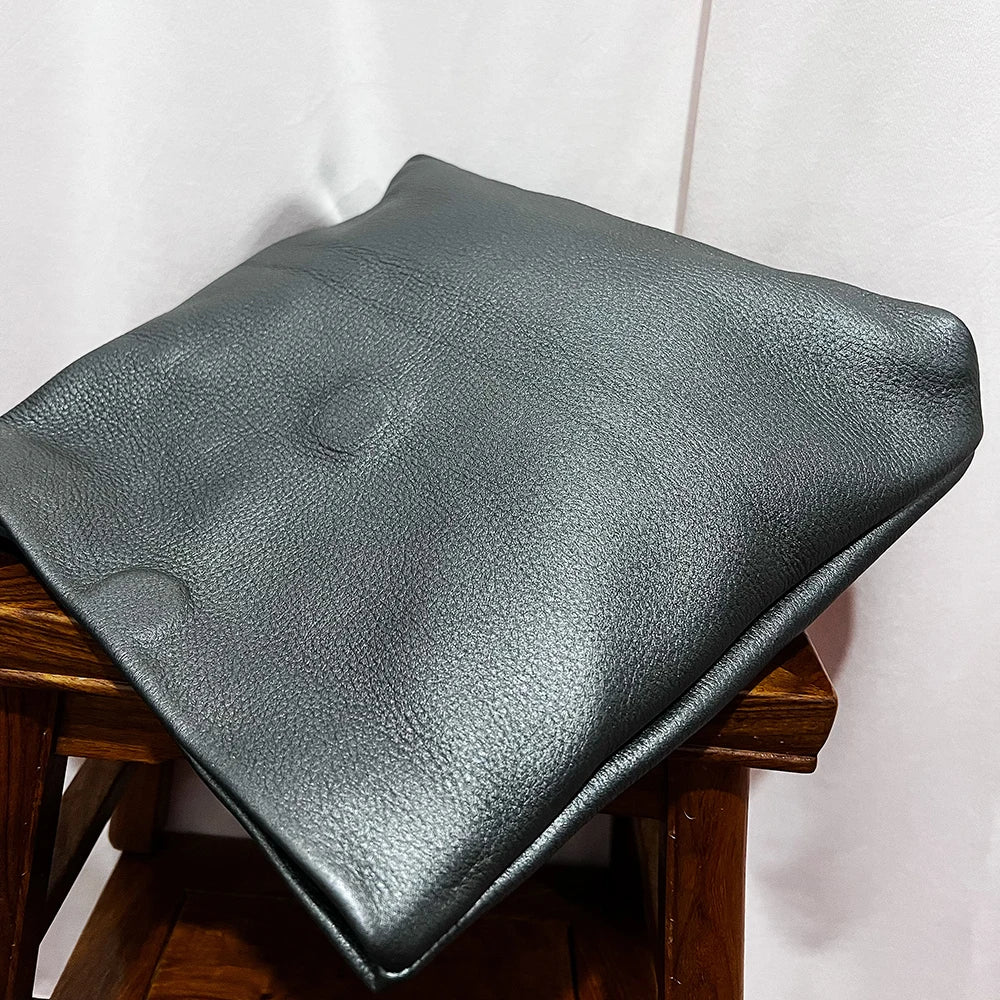 100% Genuine Leather Cowhide Handbag High Quality Leather Women's Foldable Designer Handbag Simple Magnet Handle Bags