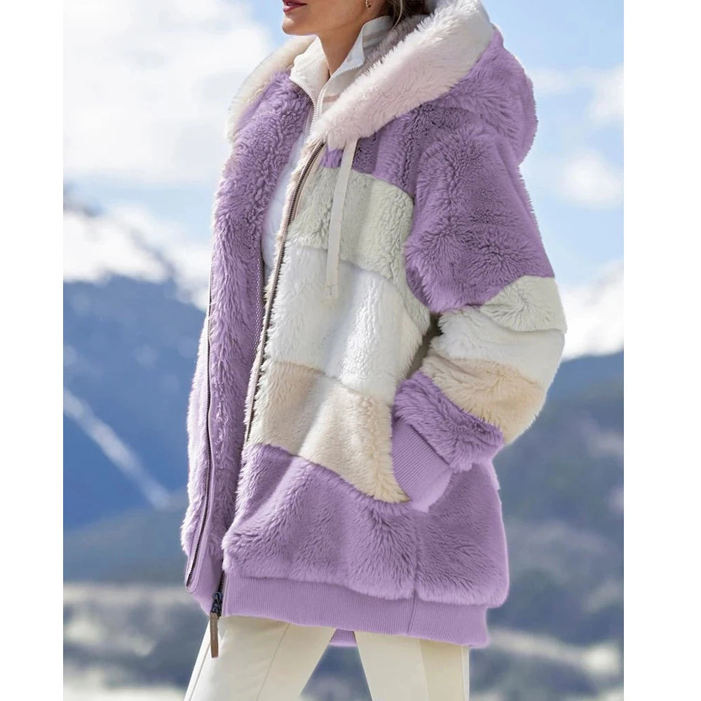 Oversized Plush Hooded Jacket