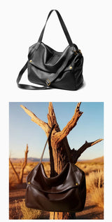 Zency Large Capacity Shoulder Bag Purse Genuine Leather Women's Work Tote Bag Handbag Shopper Bag Pocket For A4 ipad Crossbody