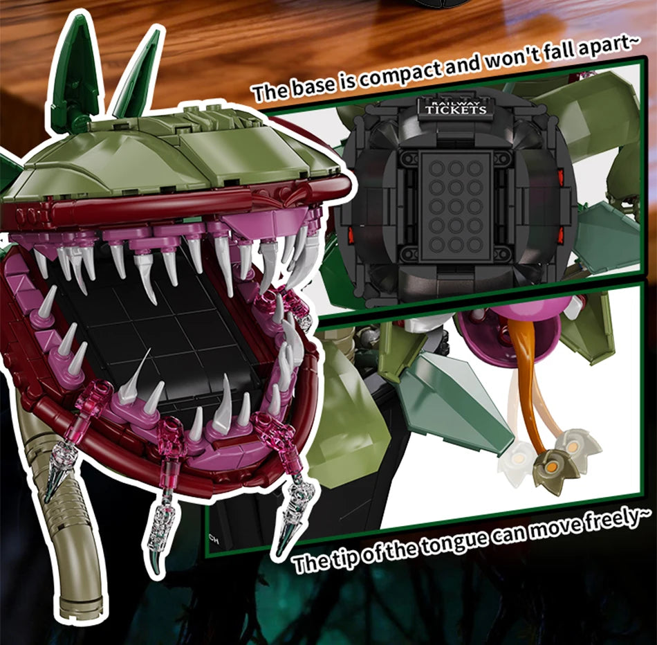 Creative Carnivorous Potted Plant Man-Eating Flower Building Blocks Home Decoration Collection MOC Bricks Toys For Children Gift