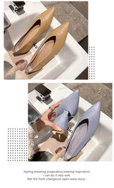 Genuine Leather Pointed-Toe Flats for Women