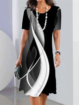 Women’s Striped Short-Sleeve Summer Dress