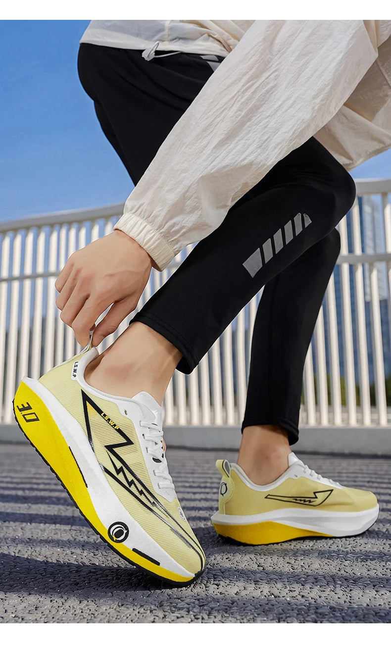 Men Marathon Running Shoes Carbon Plate Training Race Sports Outdoor Breathable Lightweight Women Comfortable Athletic Sneakers
