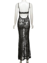Black V-Neck Asymmetric Maxi Dress
