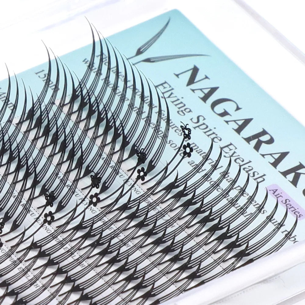 NAGARAKU Ship from America 10 cases Premade Spire Eyelash Plume Fluttering Eyelash Extensions Anime Effect Soft Comic