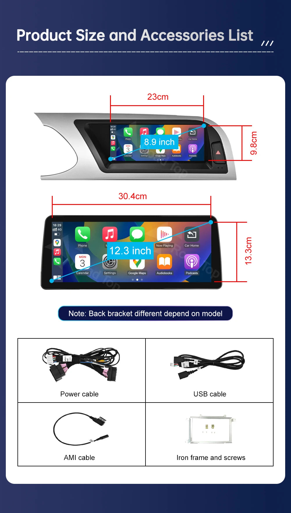 Road Top 8.8"/12.3" Touch Screen for Audi A5 2008–2016