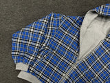 Reversible Oversized Plaid-Lined Hoodie