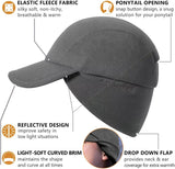 Women's Fleece Ponytail Hat with Ear Warmers & Reflective Cap